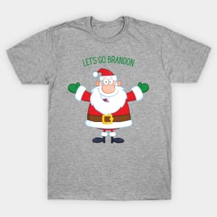 Christmas Santa Claus saying Let's Go Brandon T-Shirt